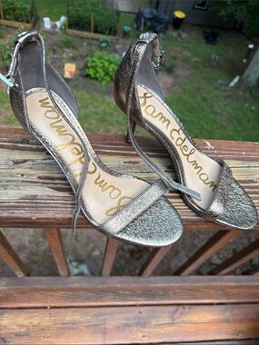 Sam Edelman Bronze Metallic Strappy Open-Toe Heels